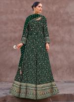 Georgette Green Wedding Wear Sequins Work Readymade Gown With Dupatta